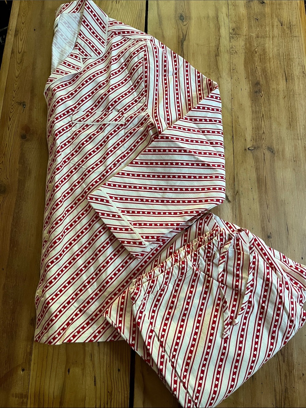 Unworn!! HANNA ANDERSSON Men's Heart Candy Cane Flannel Pajama Set